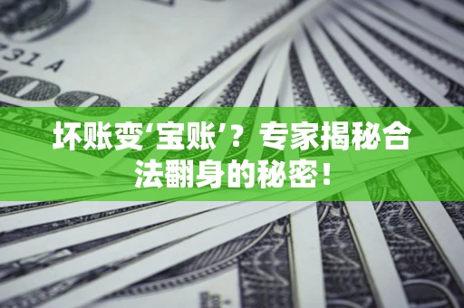 济南坏账变‘宝账’？专家揭秘合法翻身的秘密！
