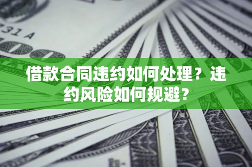 济南借款合同违约如何处理？违约风险如何规避？