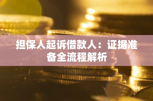 济南担保人起诉借款人：证据准备全流程解析